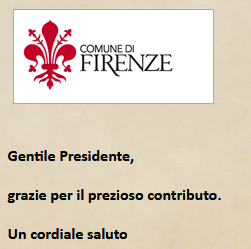 Ringraziamenti del Sindaco